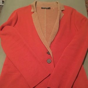 Orange chic sweater blazer by Nick + Zoe